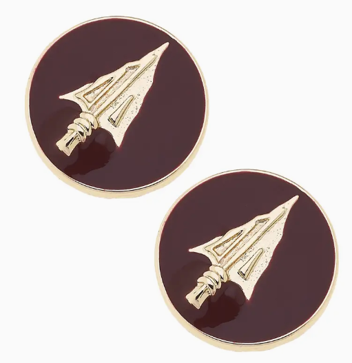 Team Logo Circle Enamel Stud Earring