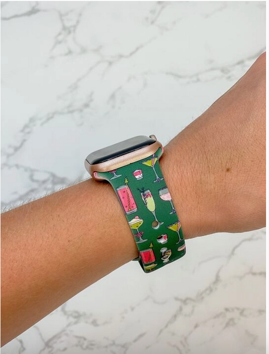Holiday Cocktail Silicone Watch Band