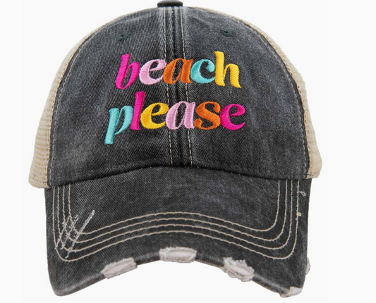 Multi Color beach please Trucker Hat
