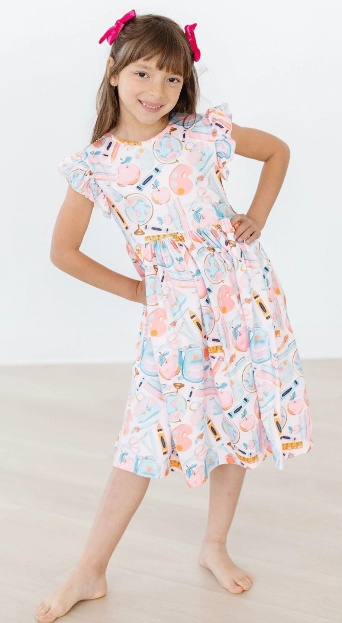 Class Act Flutter Sleeve Dress