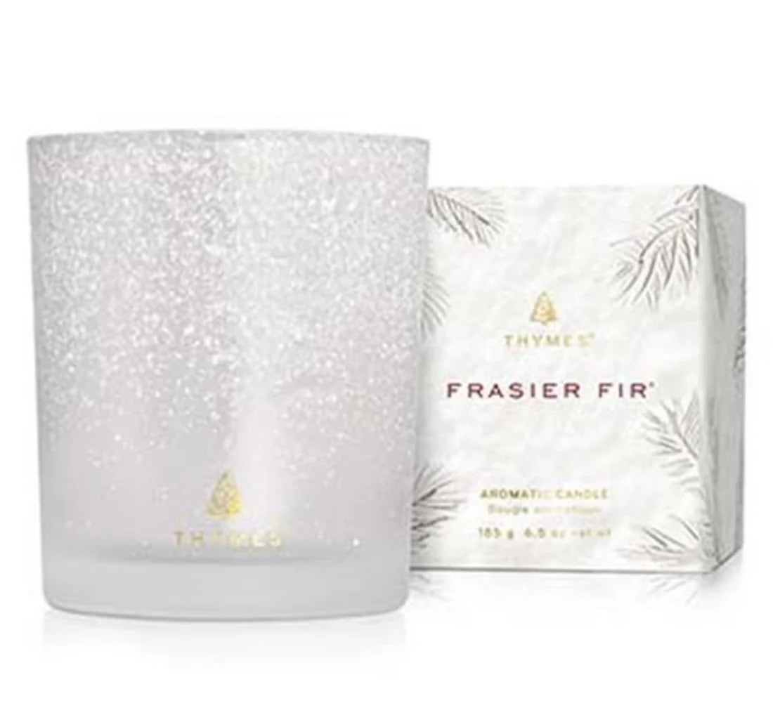 Thymes Frasier Fir Novelty Statement Aromatic 6.5oz Candle