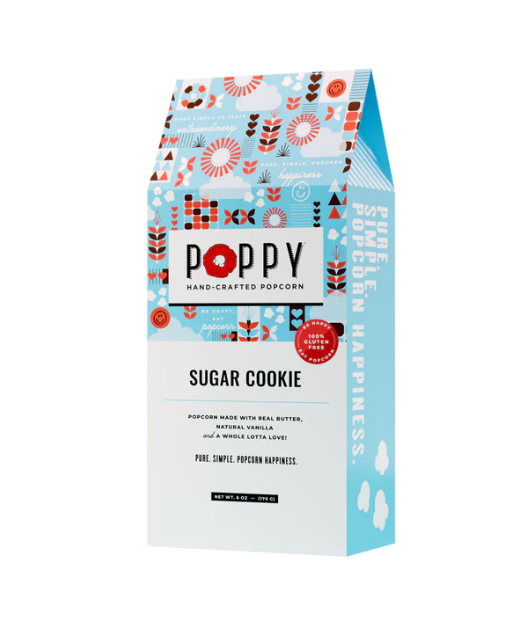 Poppy Popcorn Sugar Cookie Folding Carton