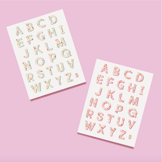 Floral Vinyl Alphabet Sticker Sheet