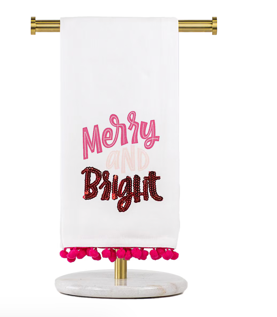 Merry & Bright Pom Pom Hand Towel