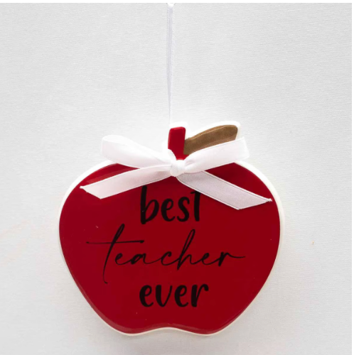 Best Teacher Ever Ornament Red / Black