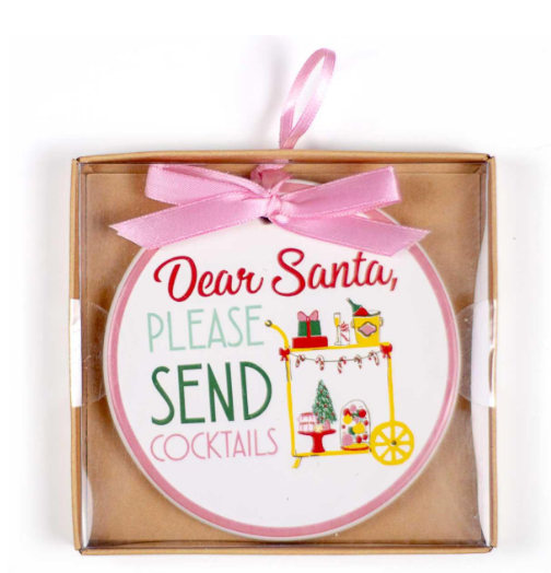 Santa Send Cocktails Ornament