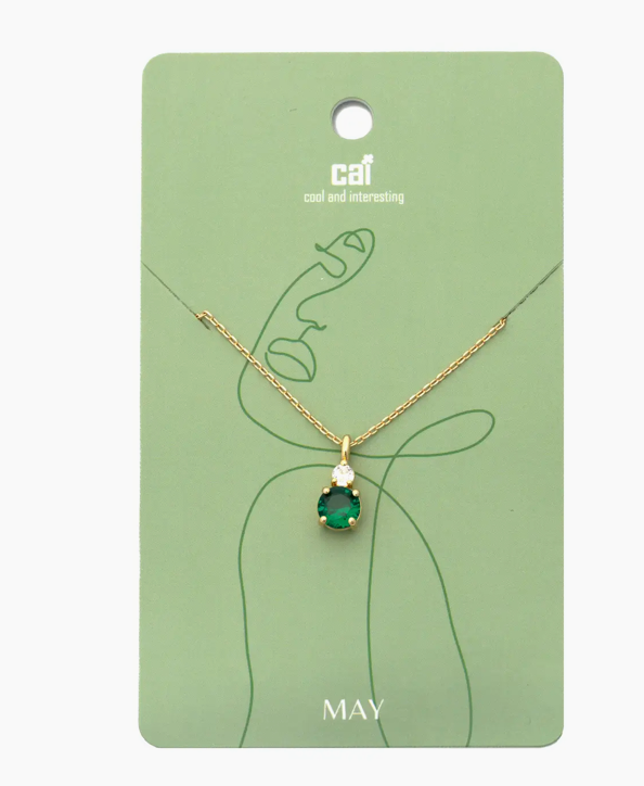 Duo Sparkling Birthstone Necklace