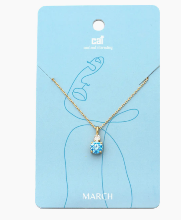 Duo Sparkling Birthstone Necklace