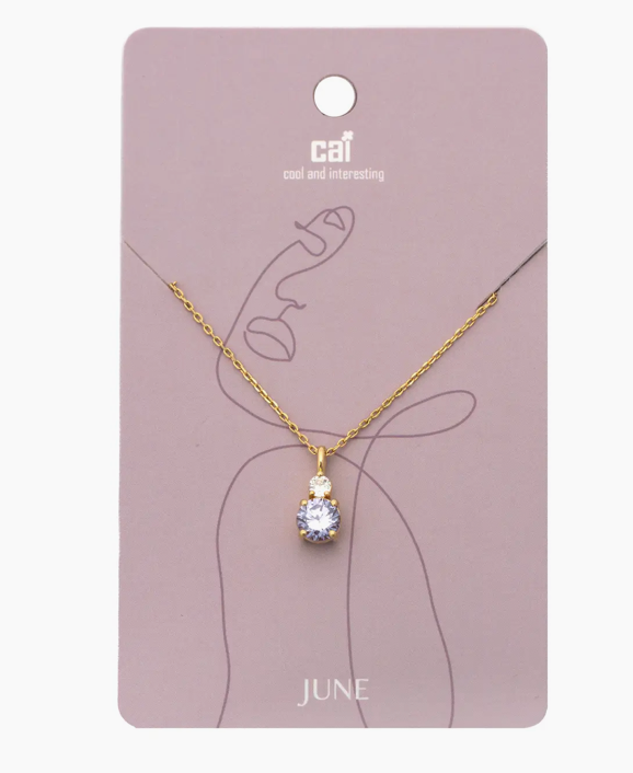 Duo Sparkling Birthstone Necklace