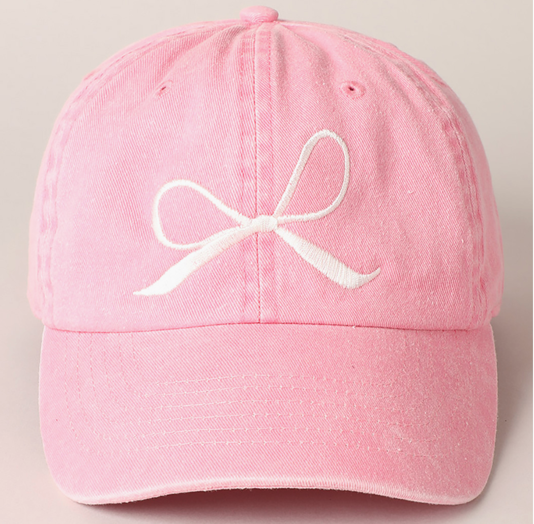 Bow Embroidered Baseball Hat