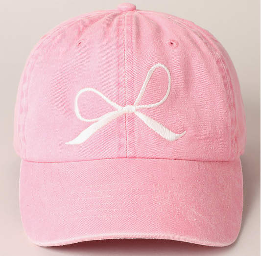 Bow Embroidered Baseball Hat