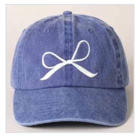 Bow Embroidered Baseball Hat