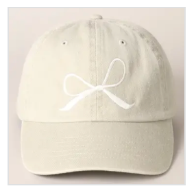 Bow Embroidered Baseball Hat