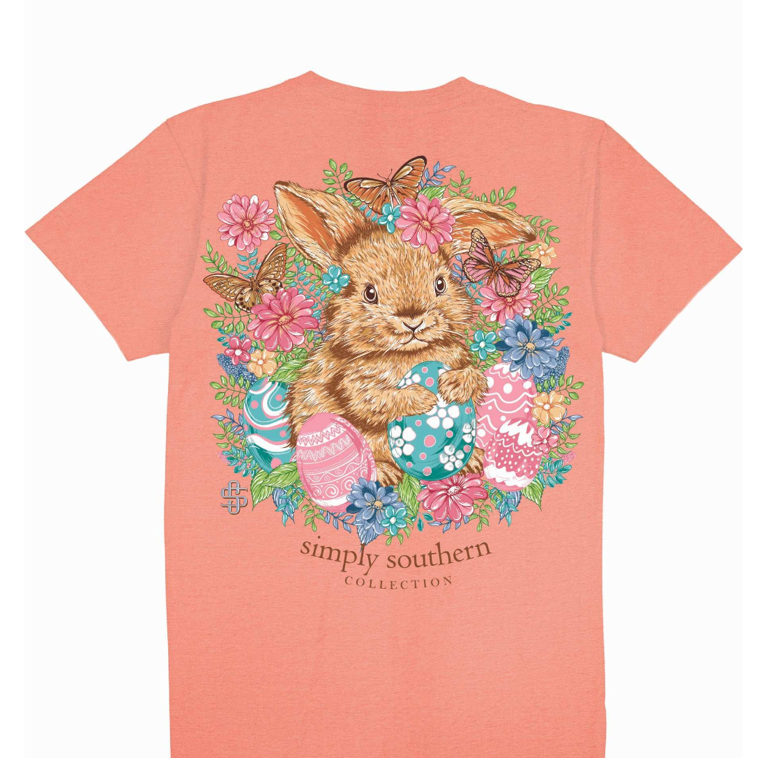 Simply Southern Peach Bunny Shirt