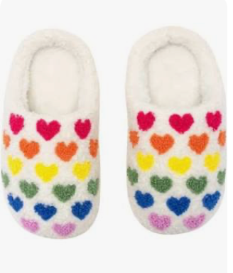 Rainbow Heart Kids Slippers Little