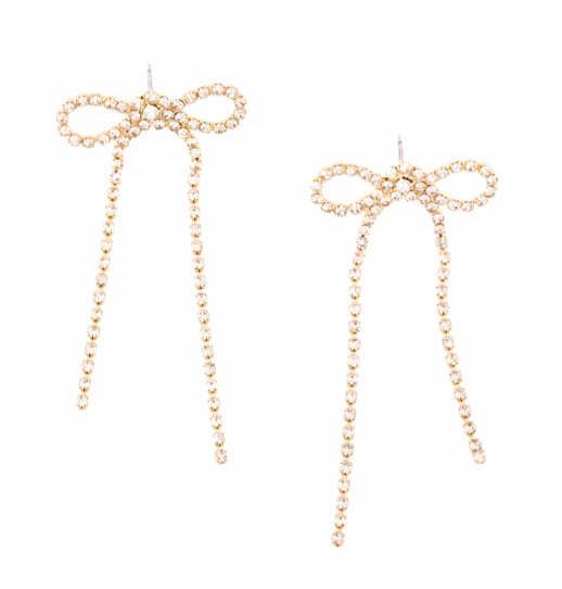 Noelle Rhinestone Bow Earrings