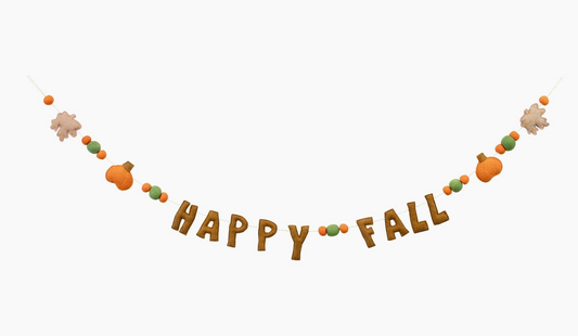Happy Fall Pumpkin Leaves Garland