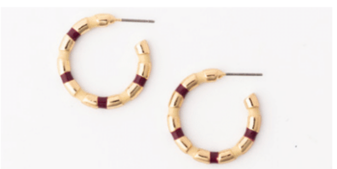 Nellie Enamel Stripe Hoop Earrings
