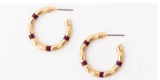 Nellie Enamel Stripe Hoop Earrings