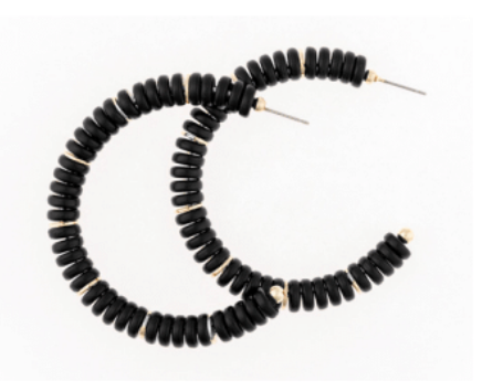 Olivia Disk Bead Hoop Earrings