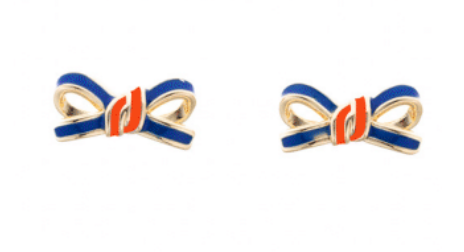 MS Two Tone Bow Stud Earrings