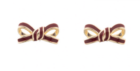 MS Two Tone Bow Stud Earrings