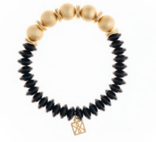 Gold Bead & Disk Luna Bracelets