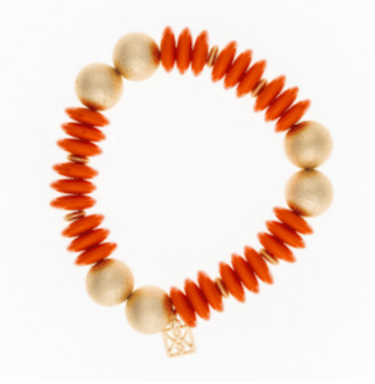 James Disk & Gold Bead Bracelet