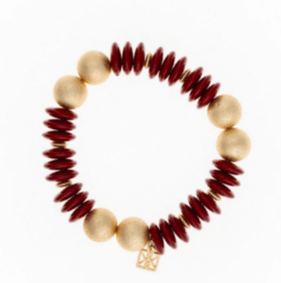 James Disk & Gold Bead Bracelet