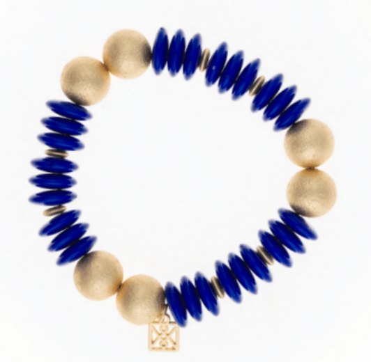 James Disk & Gold Bead Bracelet