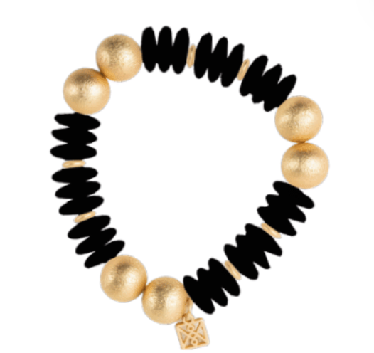 James Disk & Gold Bead Bracelet