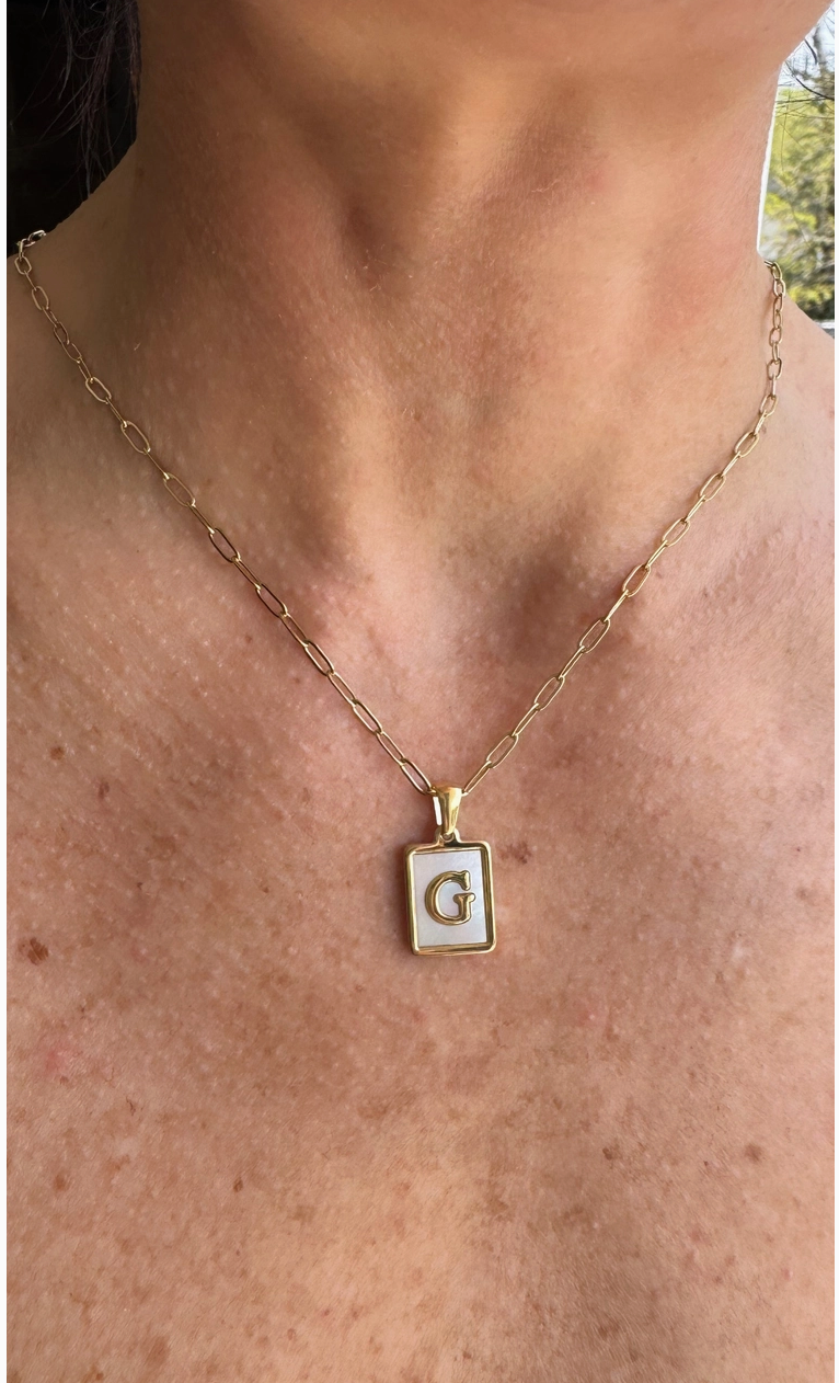 Ocean Drive Initial Necklace - Water Resistant