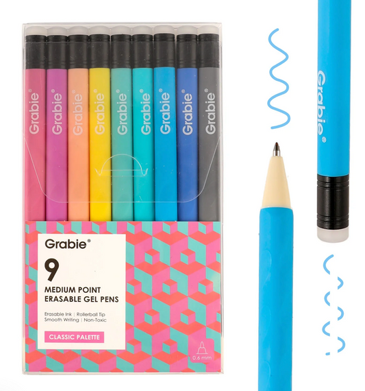 Grabie Medium Point Erasable Gel Pen Set