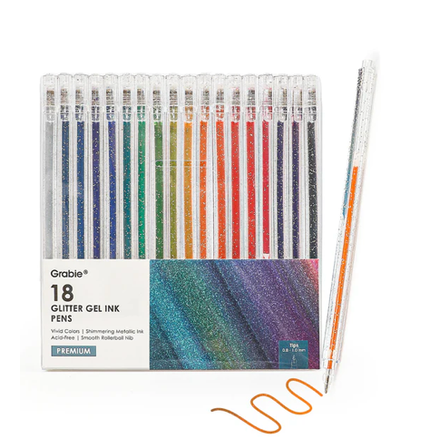 Grabie Iridescent Glitter Gel Ink Pen Set × 12