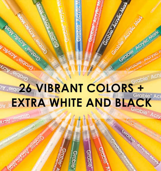 Grabie Extra Fine Tip Acrylic Paint Marker Set of 28
