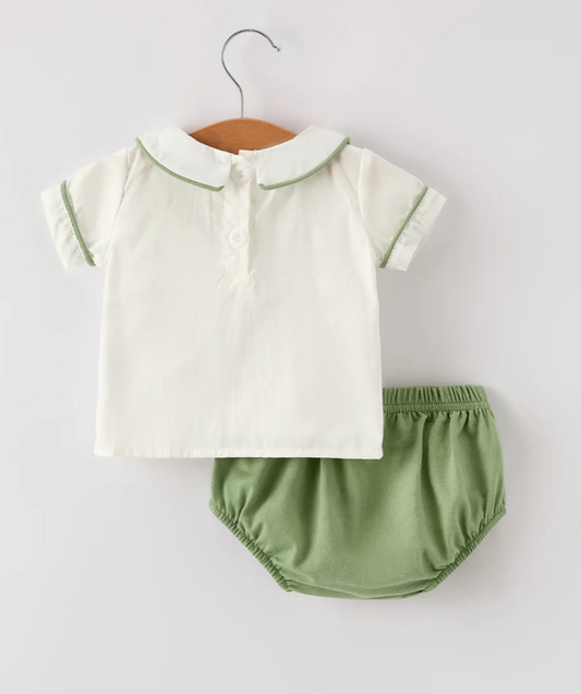 Fall Applique Bloomers Romper Set