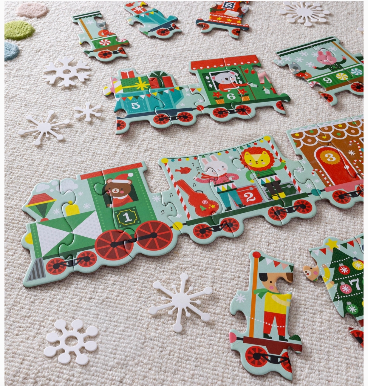 Christmas Train Shaped Floor Puzzle