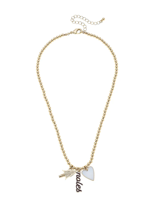 College Ball Bead Charm Necklace