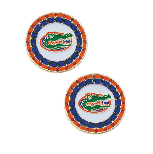 College Gameday Pave Disc Stud Earrings