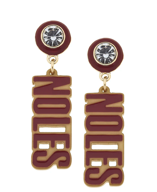 Florida State Seminoles Resin Block Letter Earrings