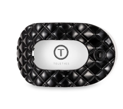 Black Quilted Flat Hair Clip by Teleties