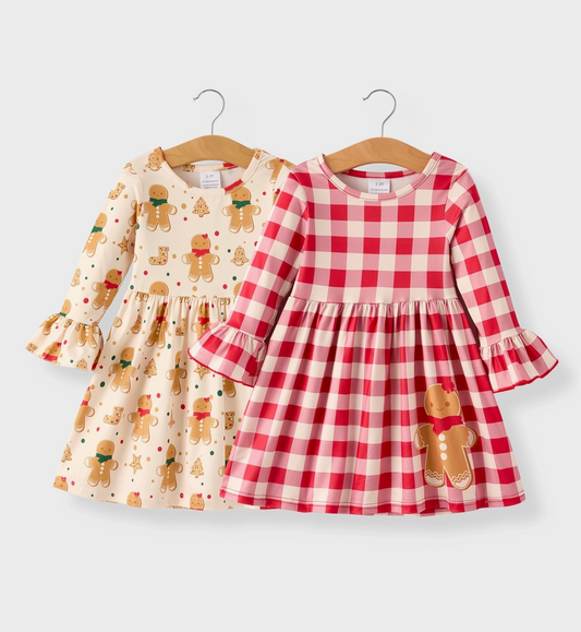 Girls Gingerbread Dresses with Monogram