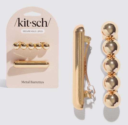 Kitsch Gold Metal Barrettes