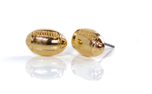 Football Stud Earrings Gold