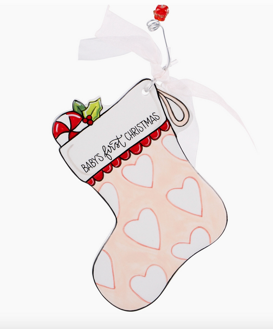 Baby's First Christmas Stocking Flat Ornament