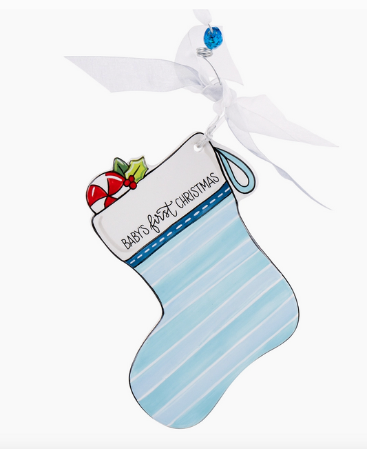 Baby's First Christmas Stocking Flat Ornament