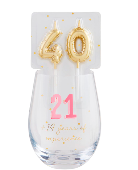 Birthday Glass & Candle Sets