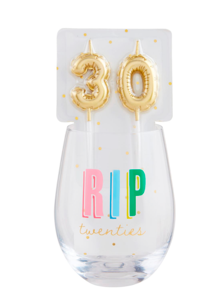 Birthday Glass & Candle Sets