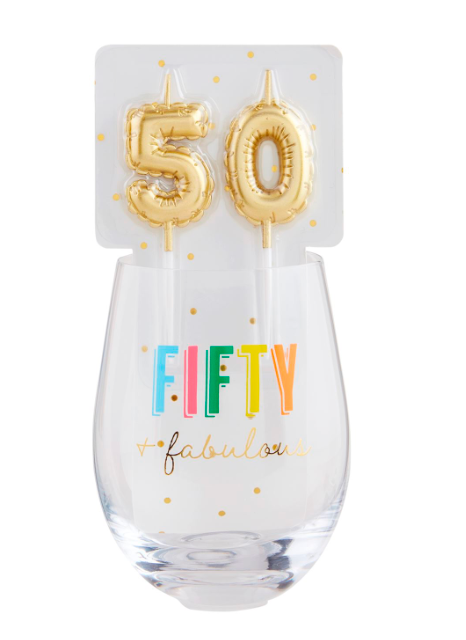 Birthday Glass & Candle Sets