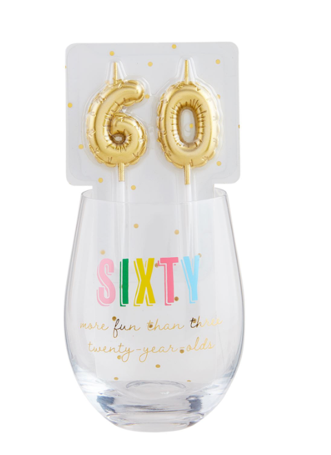 Birthday Glass & Candle Sets